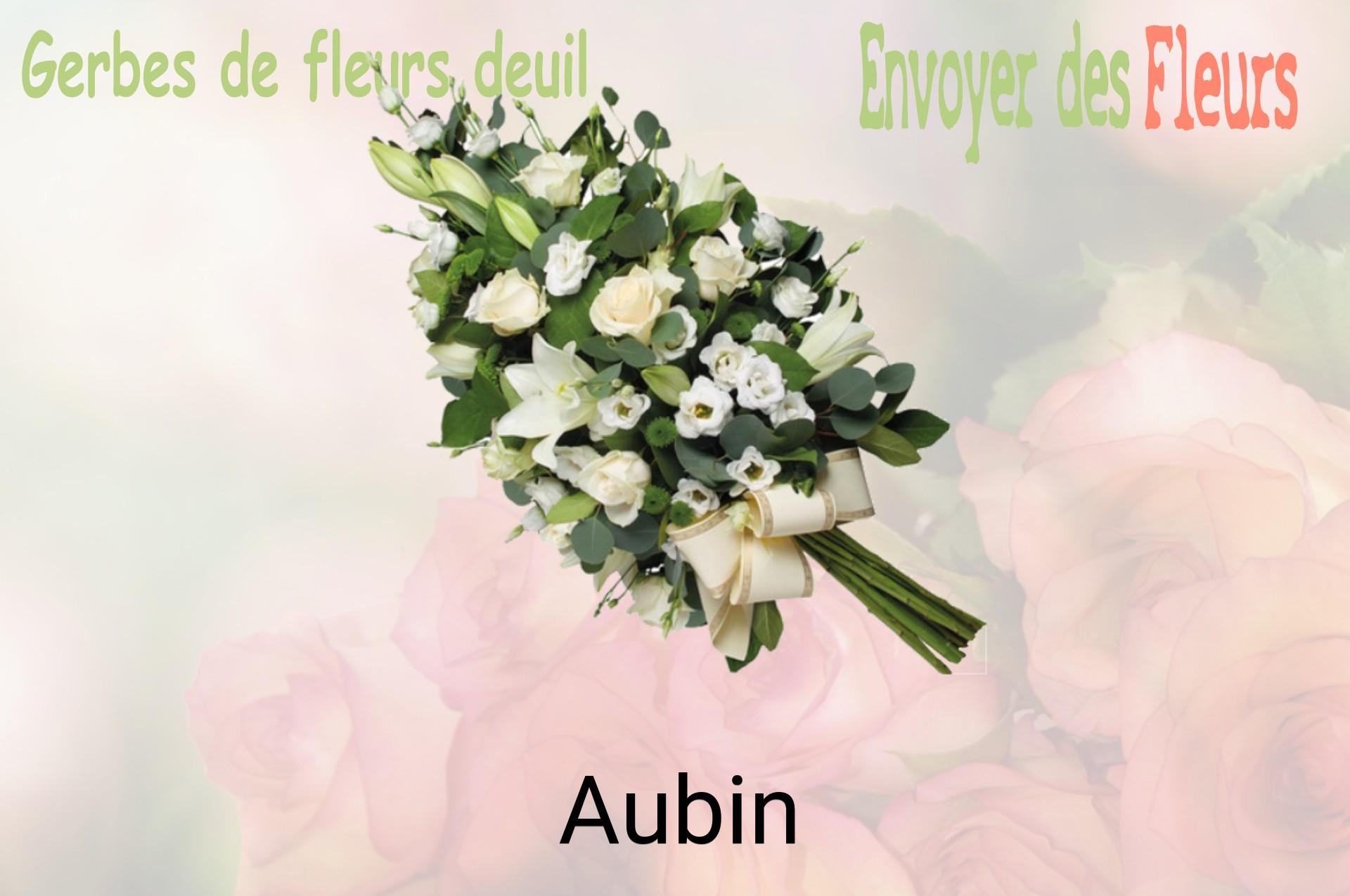 Gerbe de fleurs de deuil livrée à Aubin